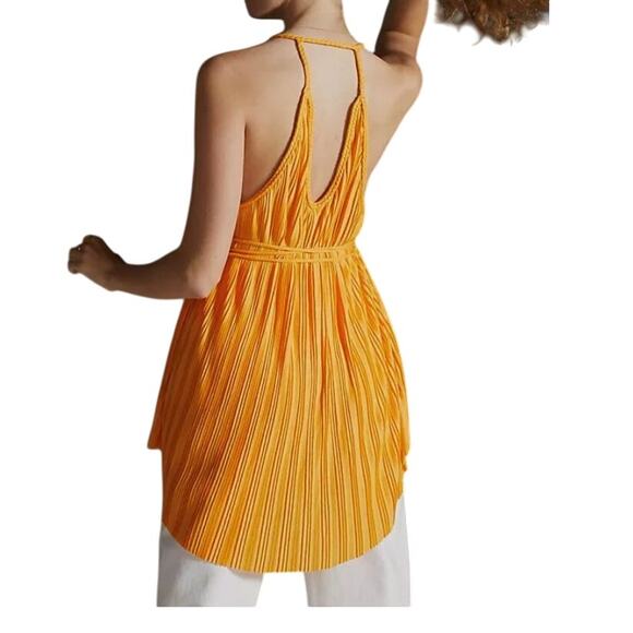 Anthropologie Pleated Braided Goddess Halter Flowy Tank Top Size S NEW - Picture 3 of 13